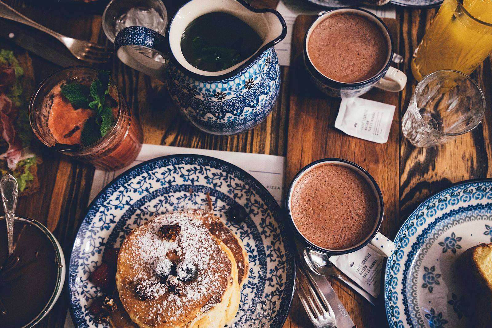 Breakfast with homemade cakes